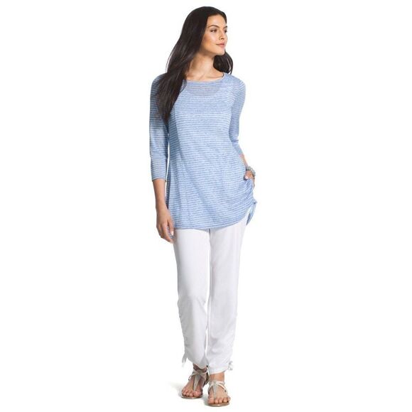 Chico's Zenergy Tunic Size 2 (12) Allyssa Linen Blend - Picture 3 of 14